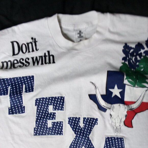 Vintage Don't Mess With Texas AOP Spell Out T-Shirt - Picture 2 of 6